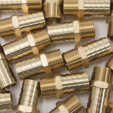 LTWFITTING Brass Barb Fitting Coupler/Connector 3/4-Inch Hose ID x 1/2-Inch Male NPT(Pack of 200)